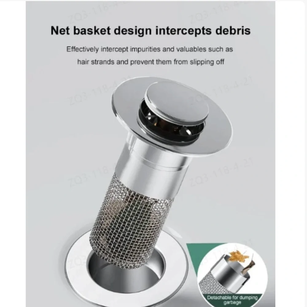 Chrome Drain Basket Sink Filter